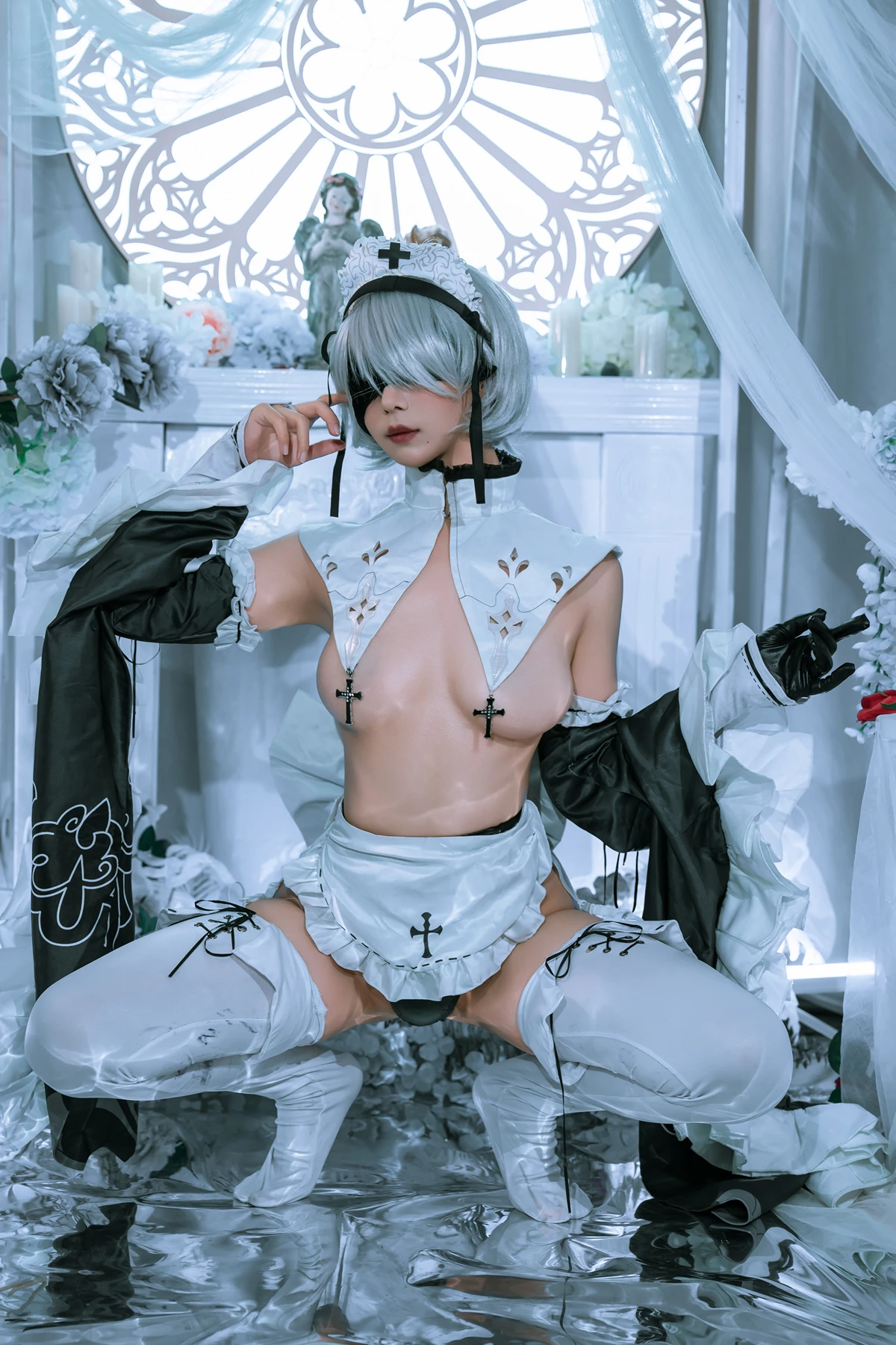 Cosplay 云溪溪Yunx1x1 & 奶桃 – 2B本 YoRHa No.2 Type B 上 Set.04