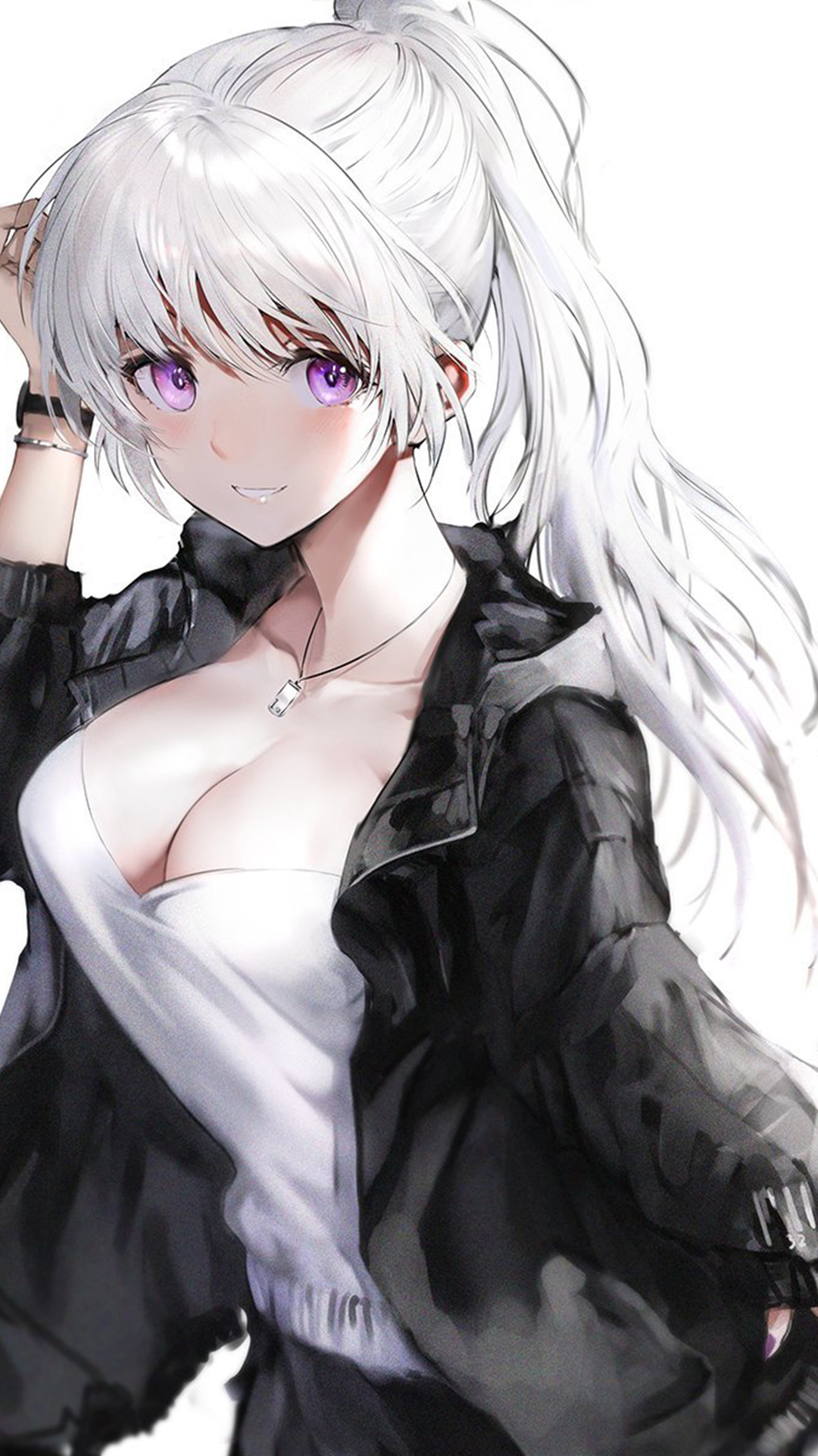 手绘简约性感动漫美女插画