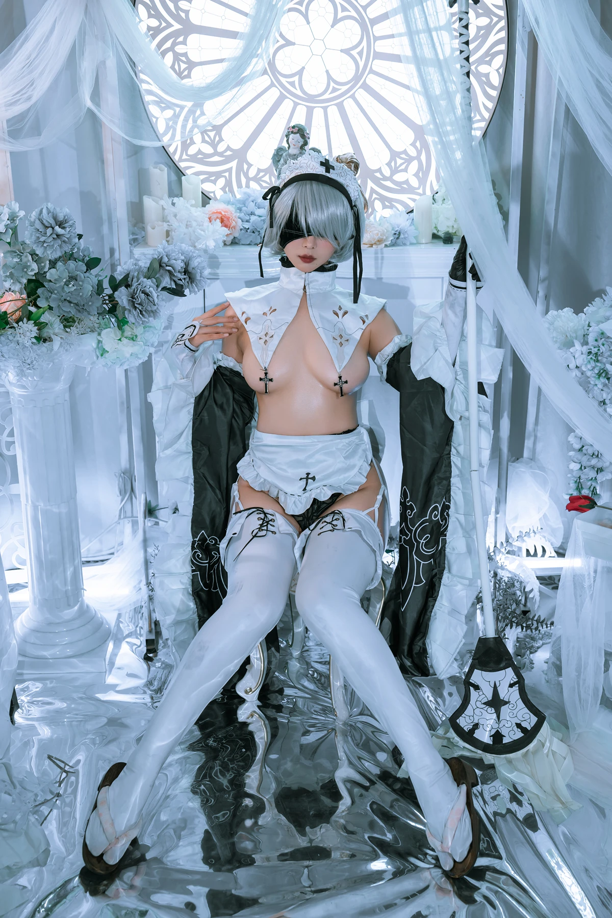 Cosplay 云溪溪Yunx1x1 & 奶桃 – 2B本 YoRHa No.2 Type B 上 Set.04