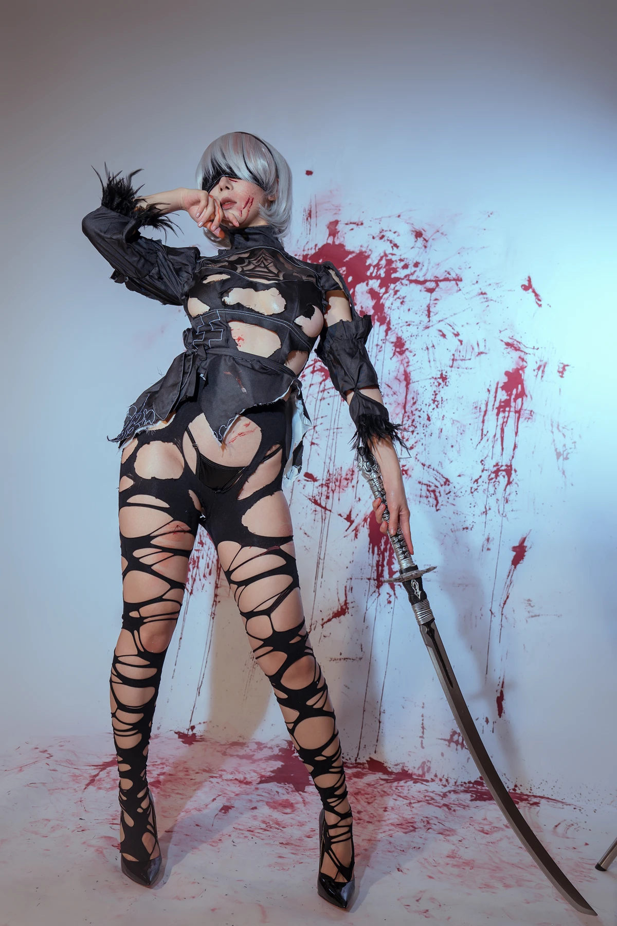 Cosplay 云溪溪Yunx1x1 & 奶桃 – 2B本 YoRHa No.2 Type B 下 Set.03