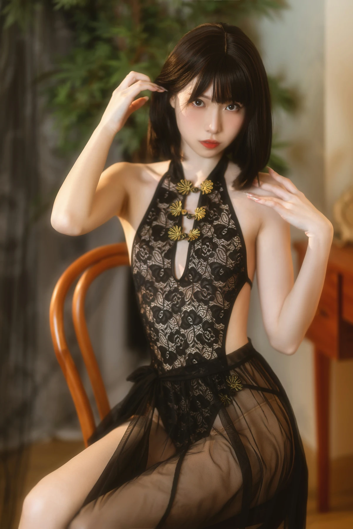Cosplay 许岚LAN – 纯欲黑纱