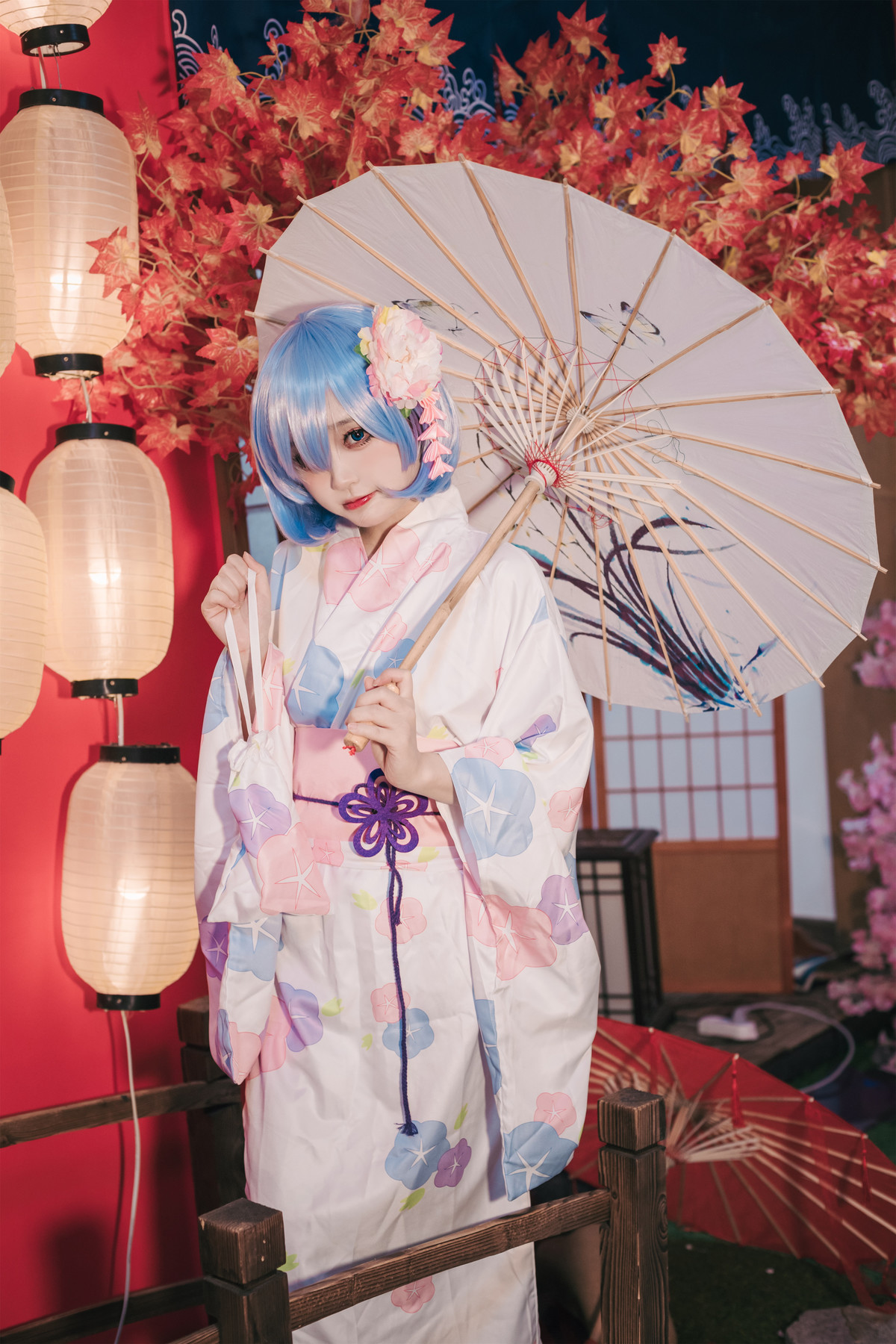 Cosplay 神沢永莉 蕾姆和风 Rem (レム)(48P)