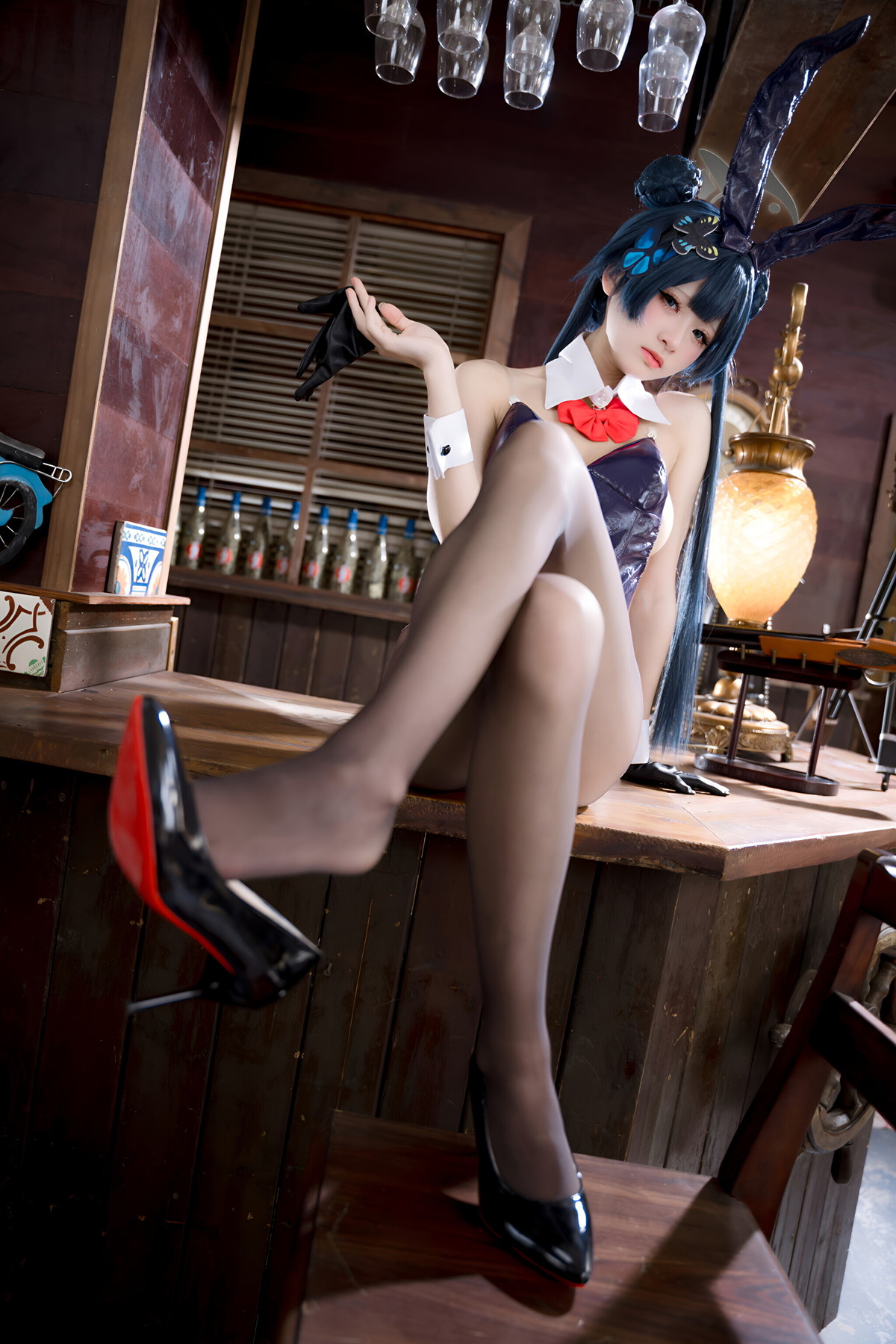 Cosplay 九柒喵 – 蔚蓝档案 龙华妃咲 兔女郎(61P)