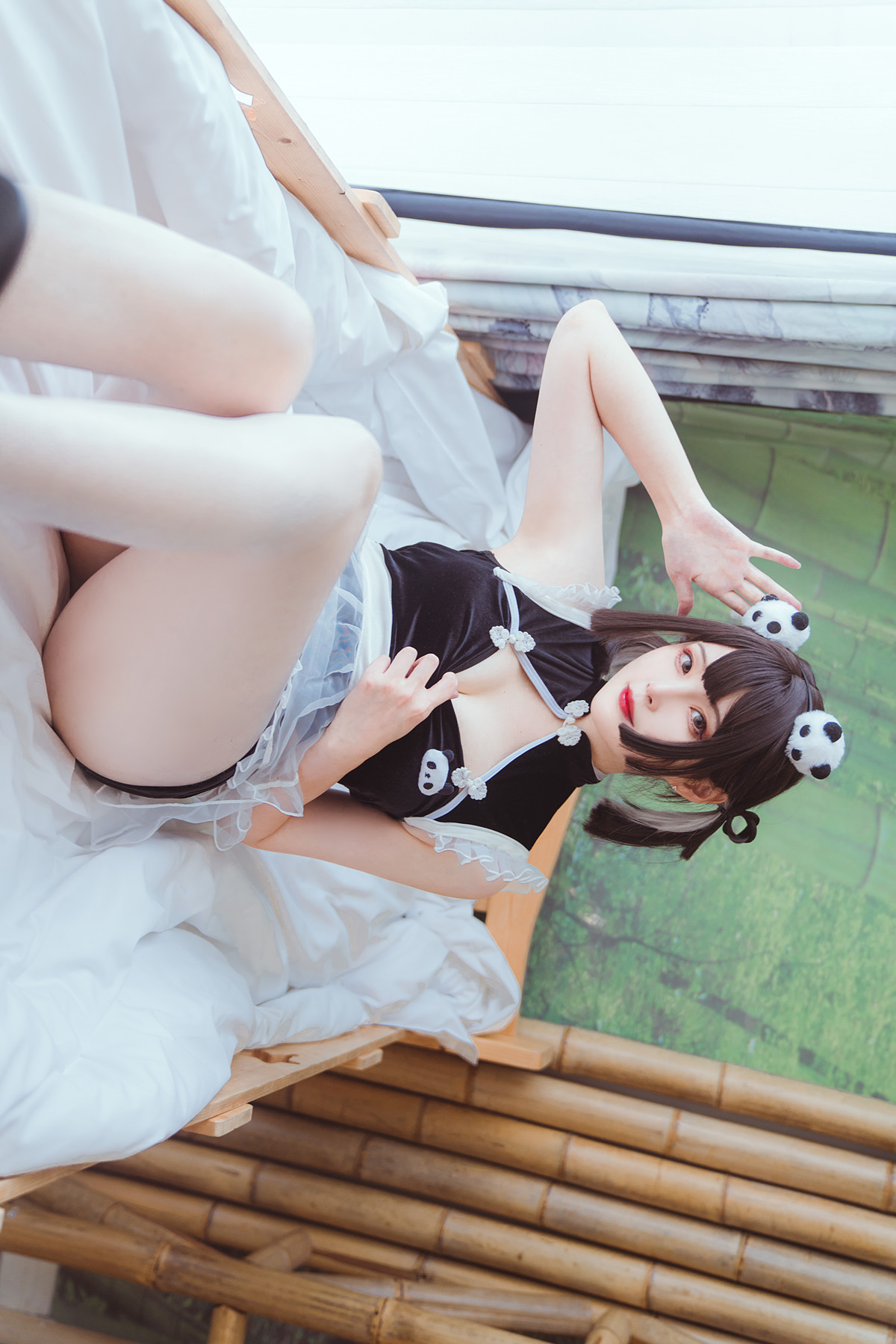 Cosplay Natsuko夏夏子 熊猫女仆(48P)