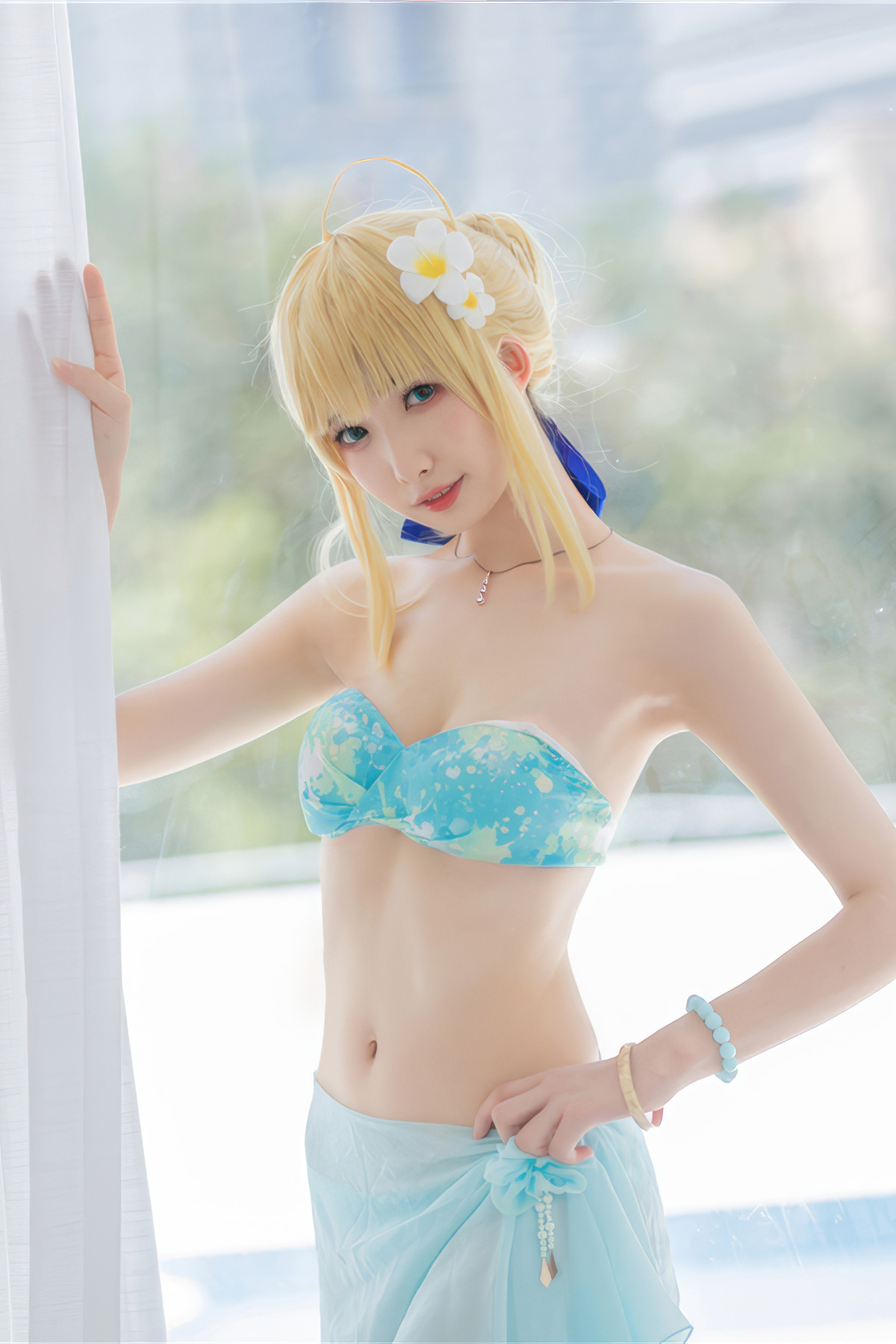 Cosplay 封疆疆v 阿尔托莉雅·潘德拉贡 泳装(40P)