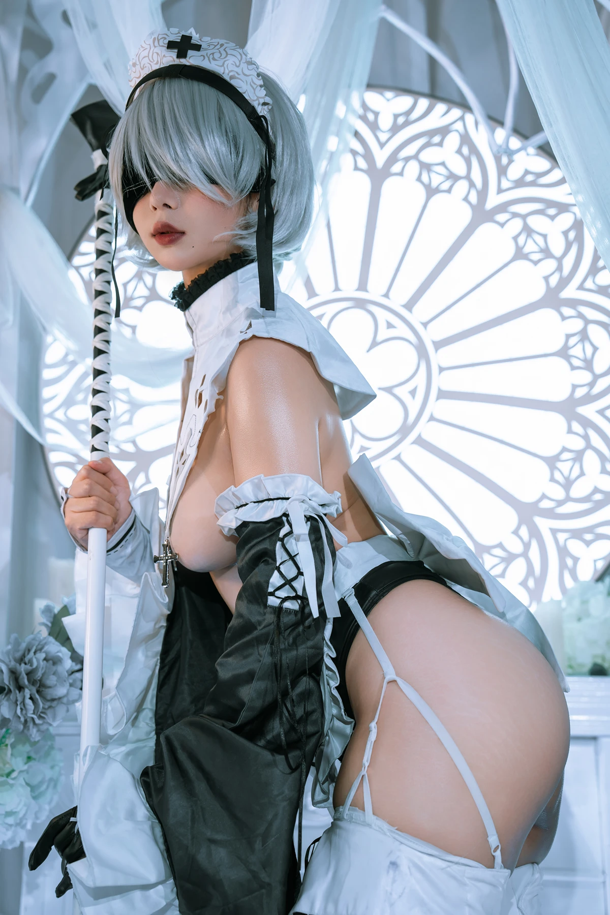Cosplay 云溪溪Yunx1x1 & 奶桃 – 2B本 YoRHa No.2 Type B 上 Set.04