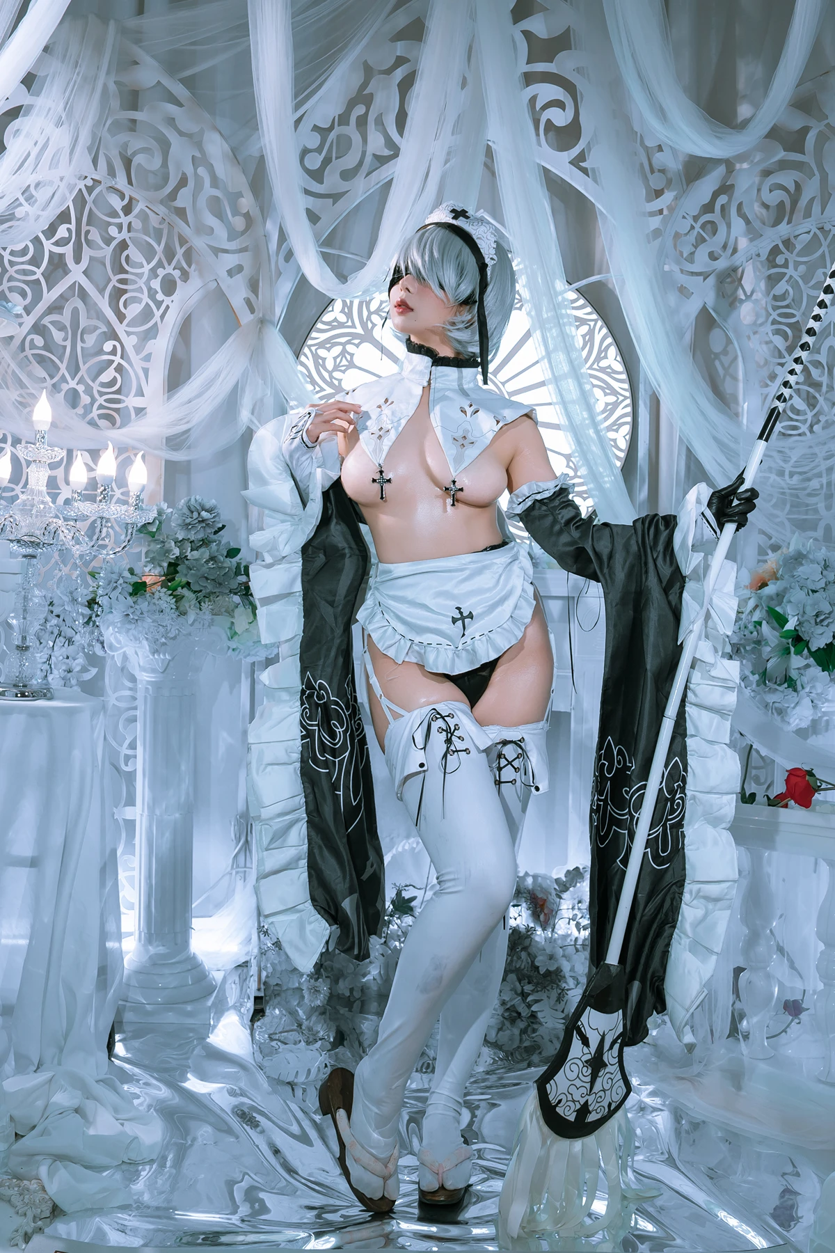 Cosplay 云溪溪Yunx1x1 & 奶桃 – 2B本 YoRHa No.2 Type B 上 Set.04