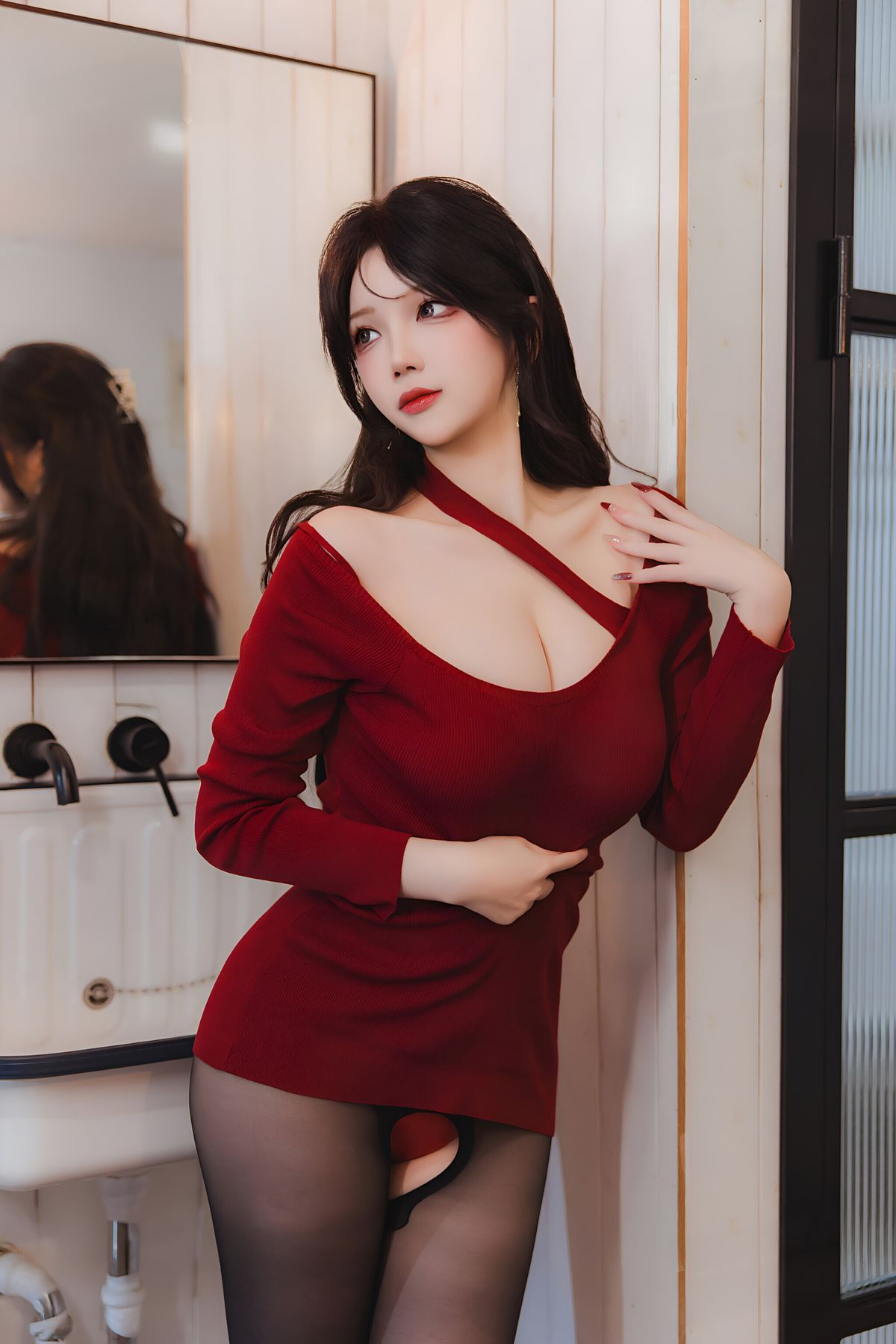 Coser@雪晴Astra – 红裙黑丝小娇妻 (66P – 2V)