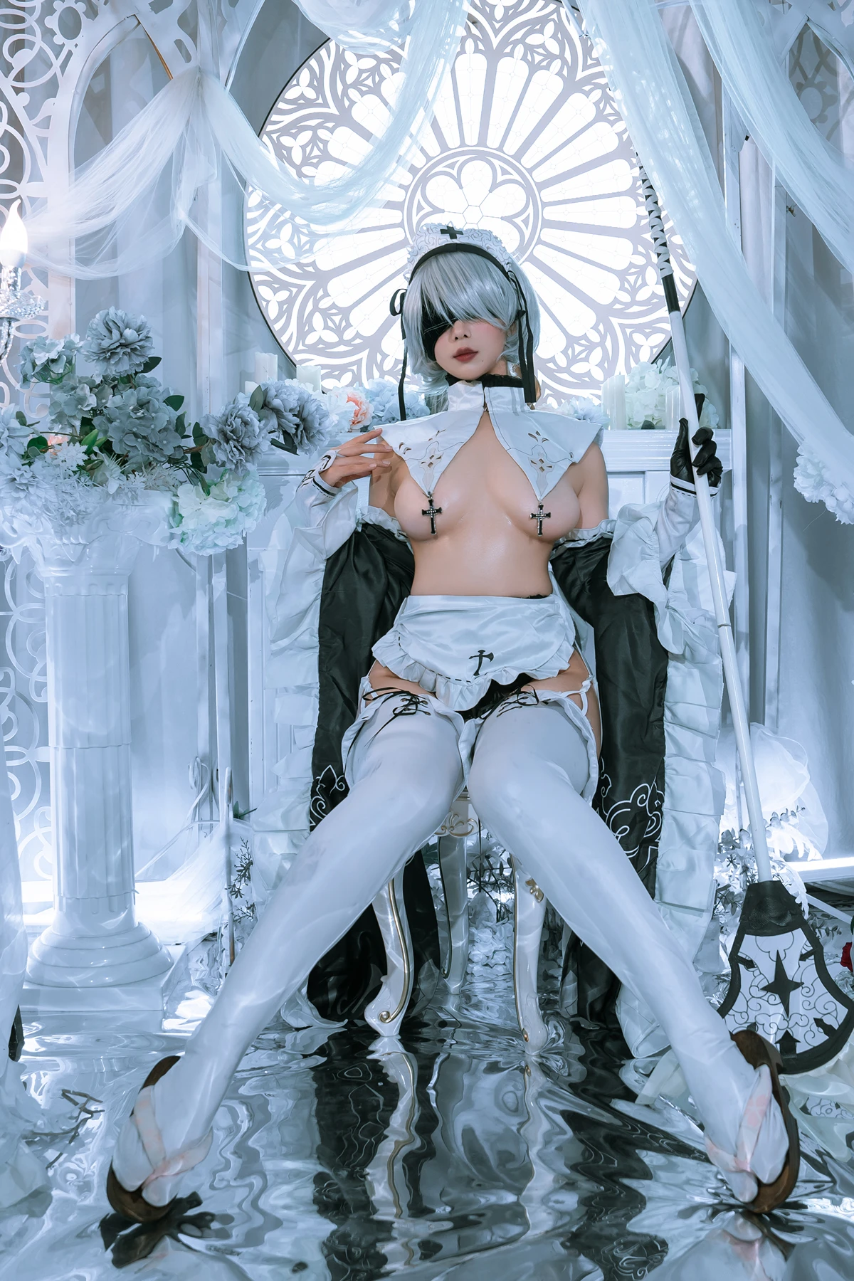 Cosplay 云溪溪Yunx1x1 & 奶桃 – 2B本 YoRHa No.2 Type B 上 Set.04
