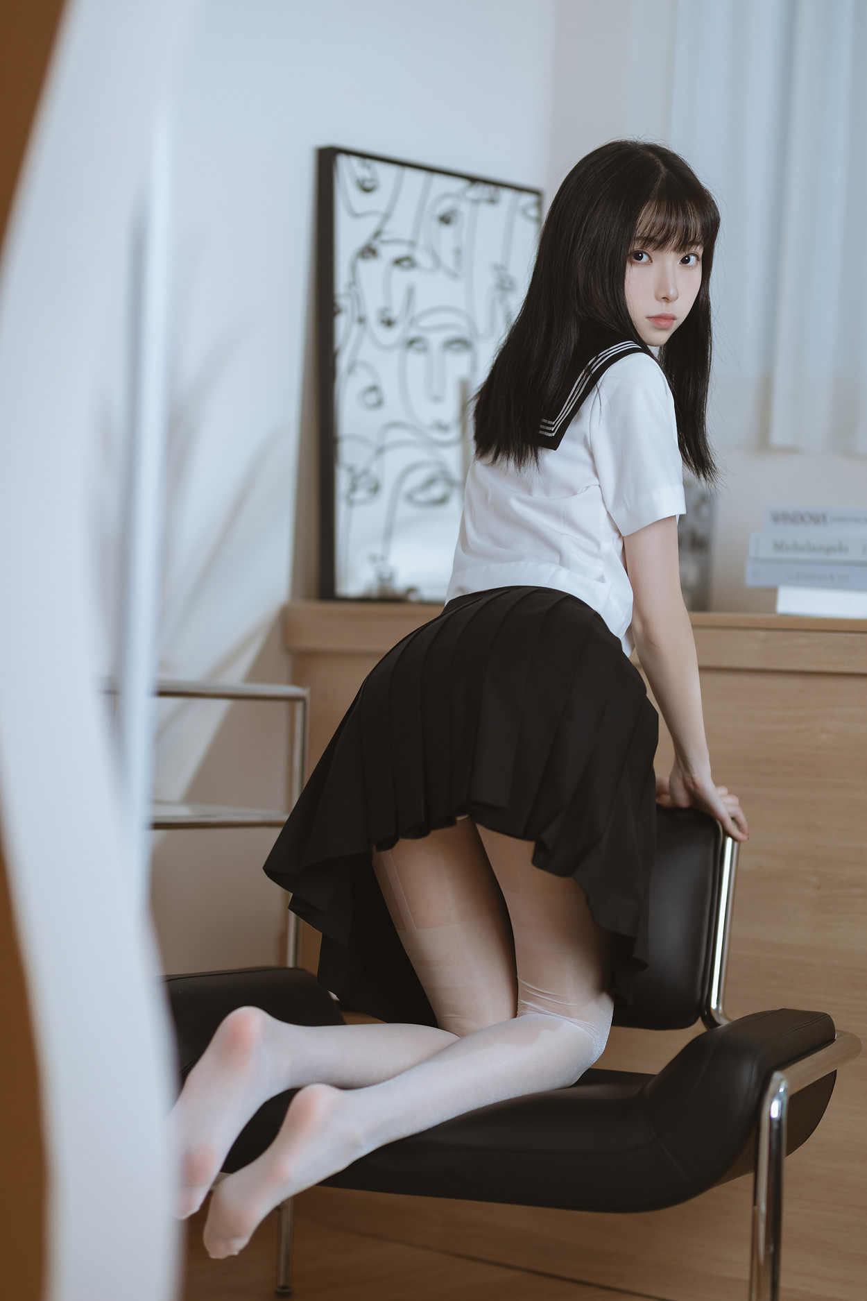 Cosplay 许岚LAN 白丝水手服(40P)