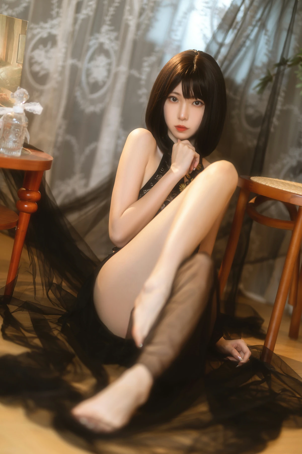 Cosplay 许岚LAN – 纯欲黑纱