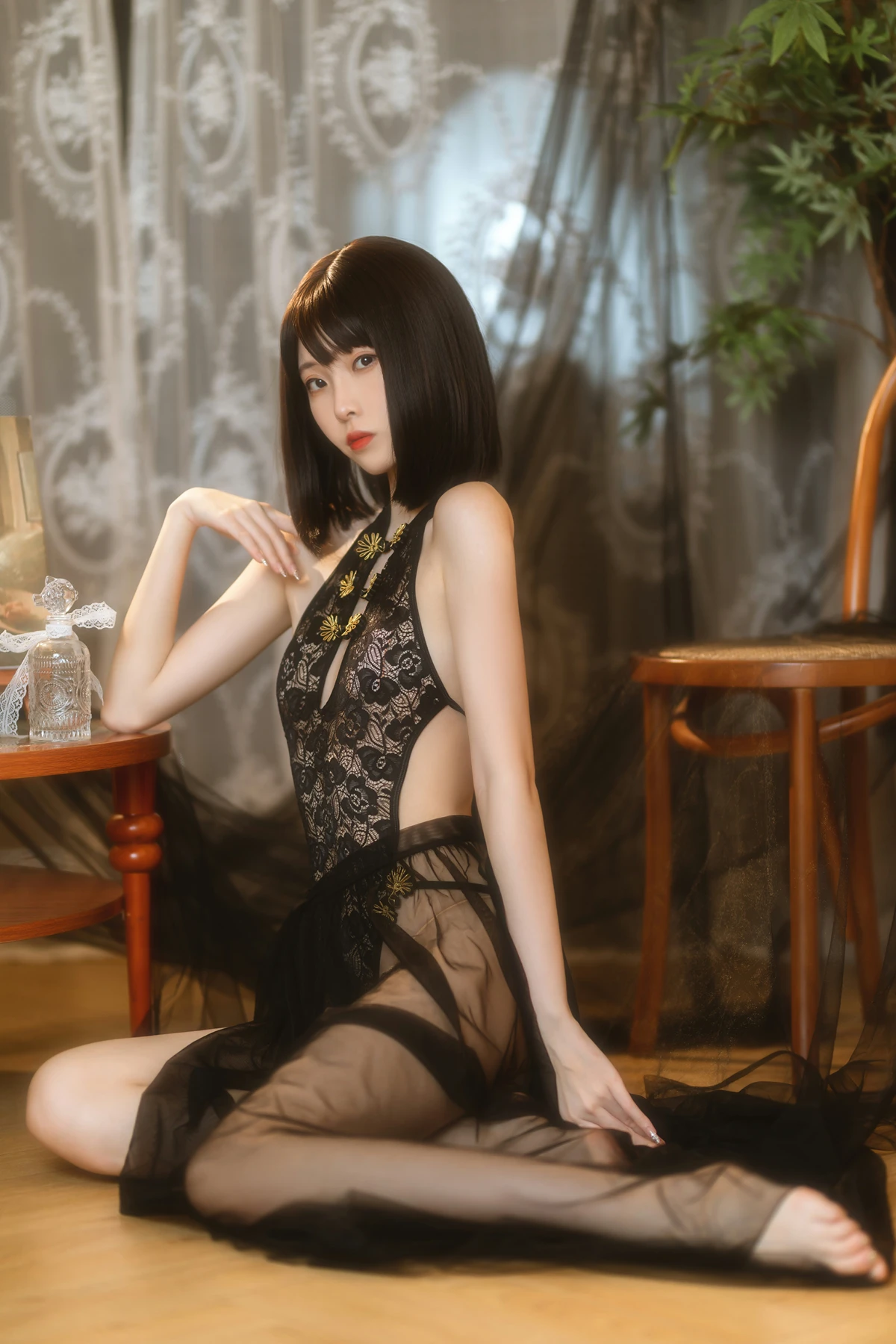 Cosplay 许岚LAN – 纯欲黑纱