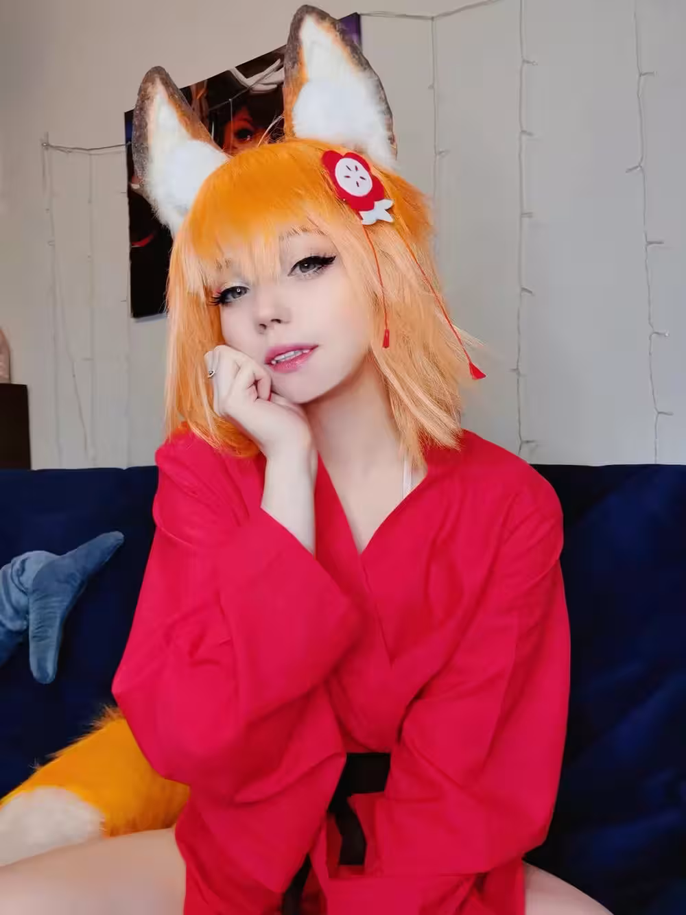 Caticornplay – Senko red kimono