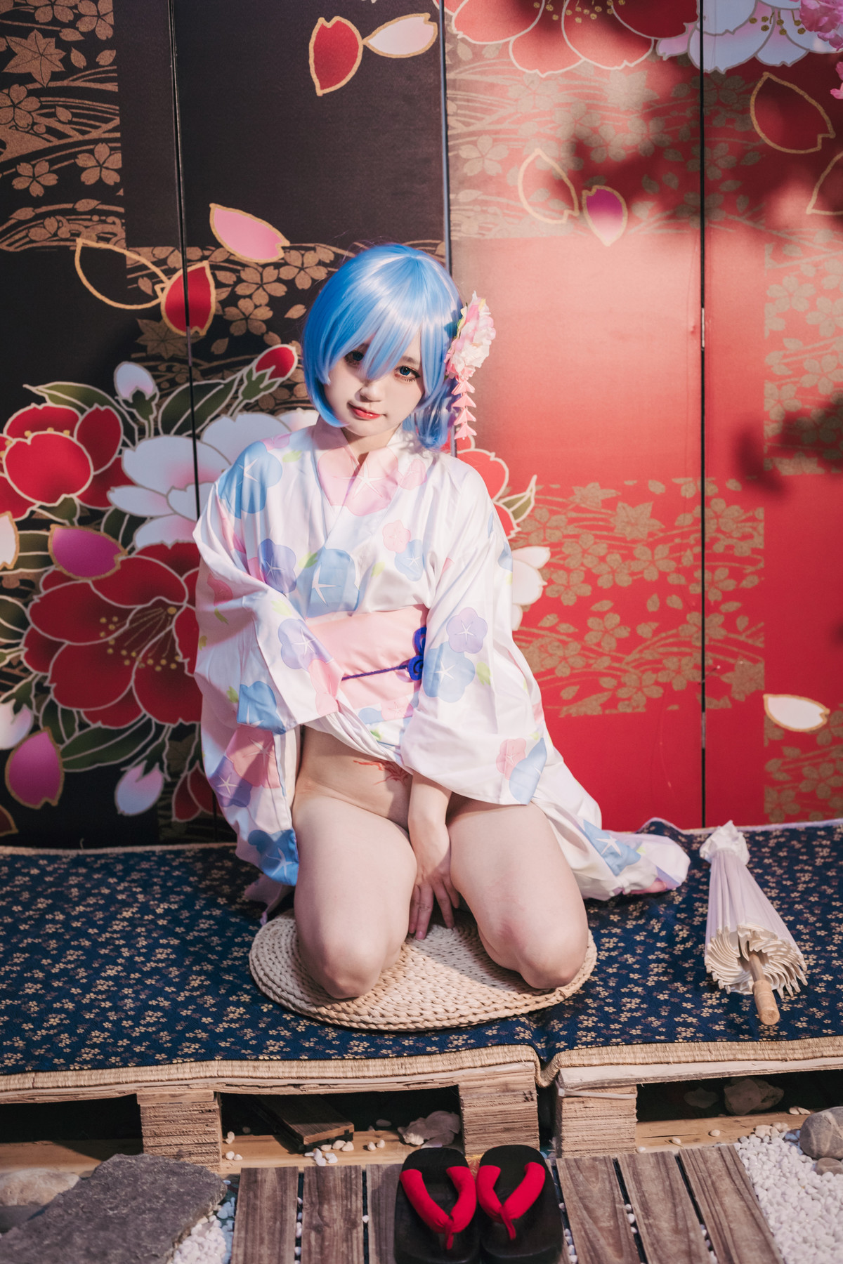 Cosplay 神沢永莉 蕾姆和风 Rem (レム)(48P)