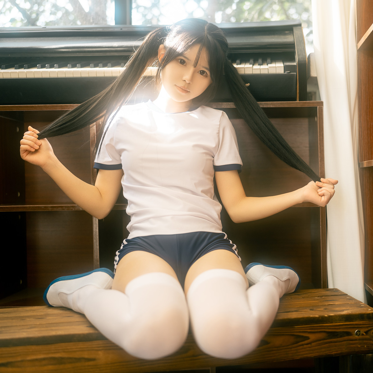 Cosplay Rua阮阮 春の更衣室-体操服(50P)