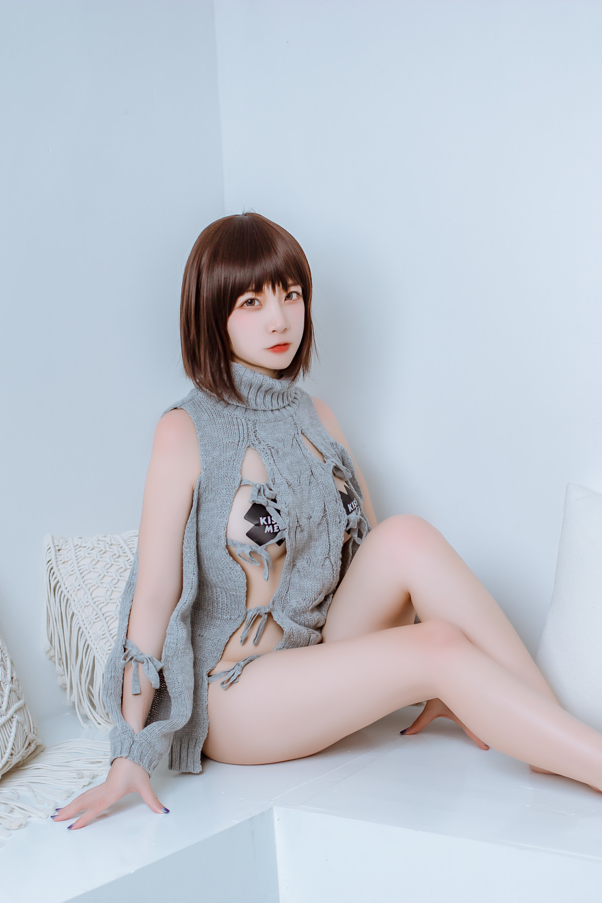 Cosplay 二佐Nisa 私房洞洞毛衣(32P)