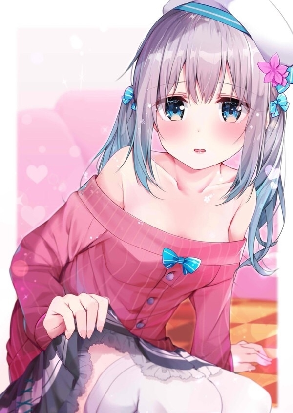 性感可爱动漫美少女半露香肩唯美图片