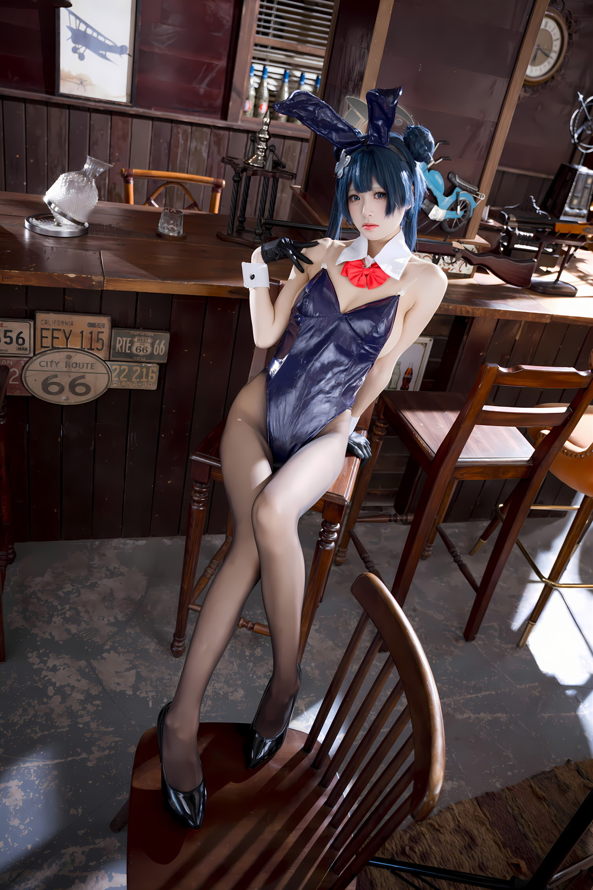 Cosplay 九柒喵 – 蔚蓝档案 龙华妃咲 兔女郎