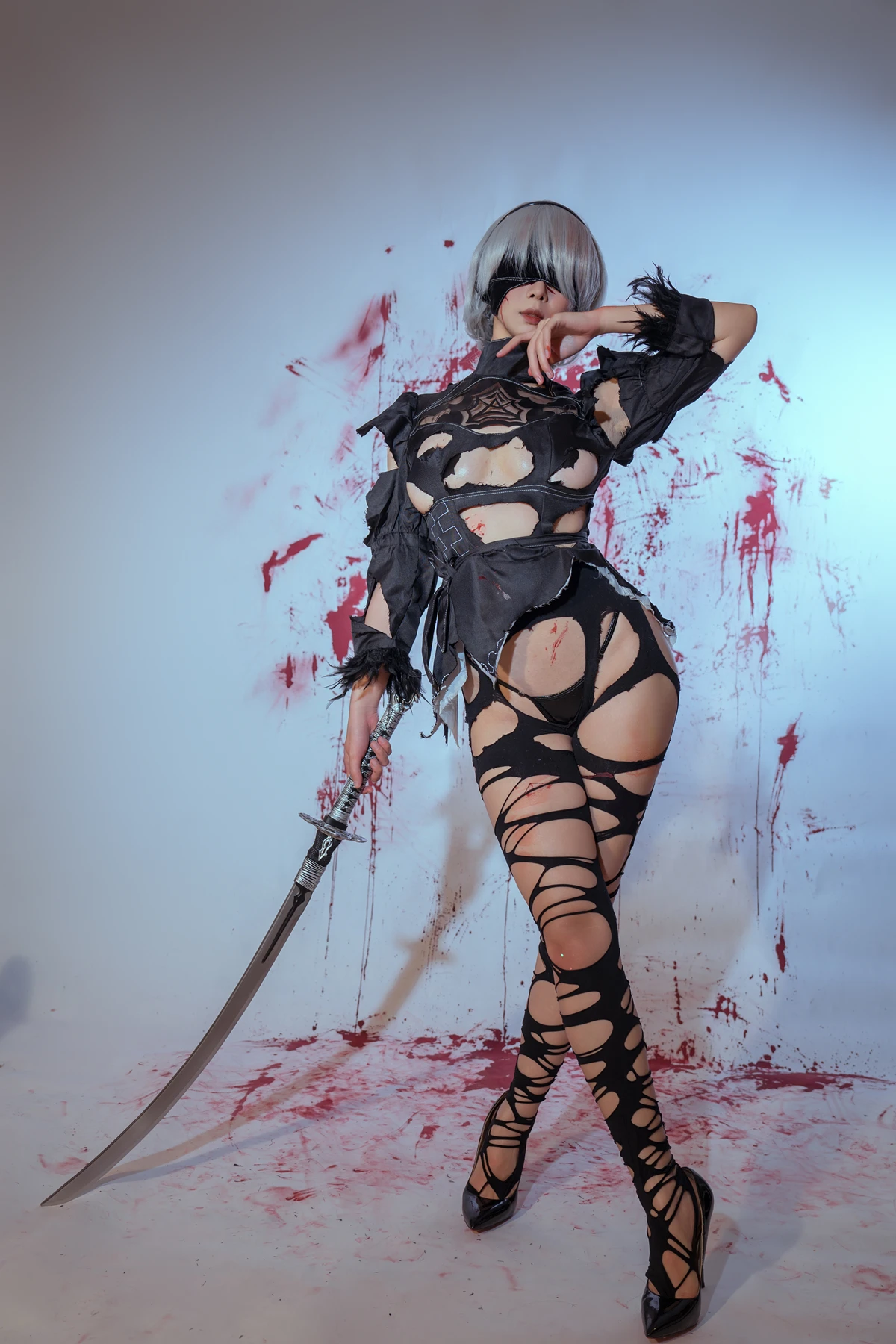 Cosplay 云溪溪Yunx1x1 & 奶桃 – 2B本 YoRHa No.2 Type B 下 Set.03