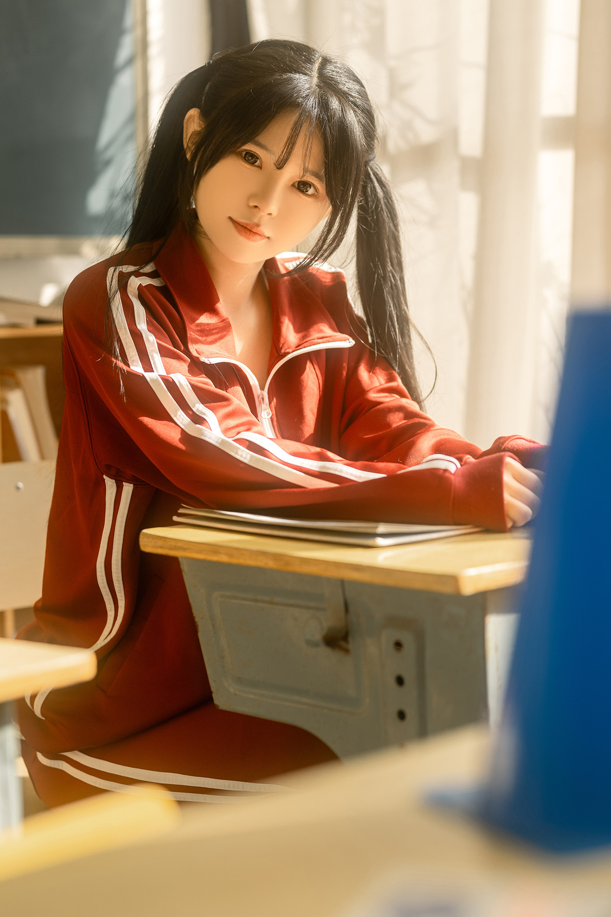 Cosplay Rua阮阮 课间阳光-红色校服(56P)