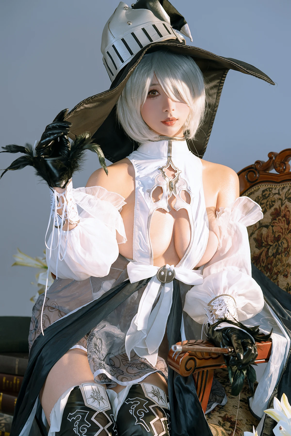 Cosplay 云溪溪Yunx1x1 & 奶桃 – 2B本 YoRHa No.2 Type B 上 Set.04