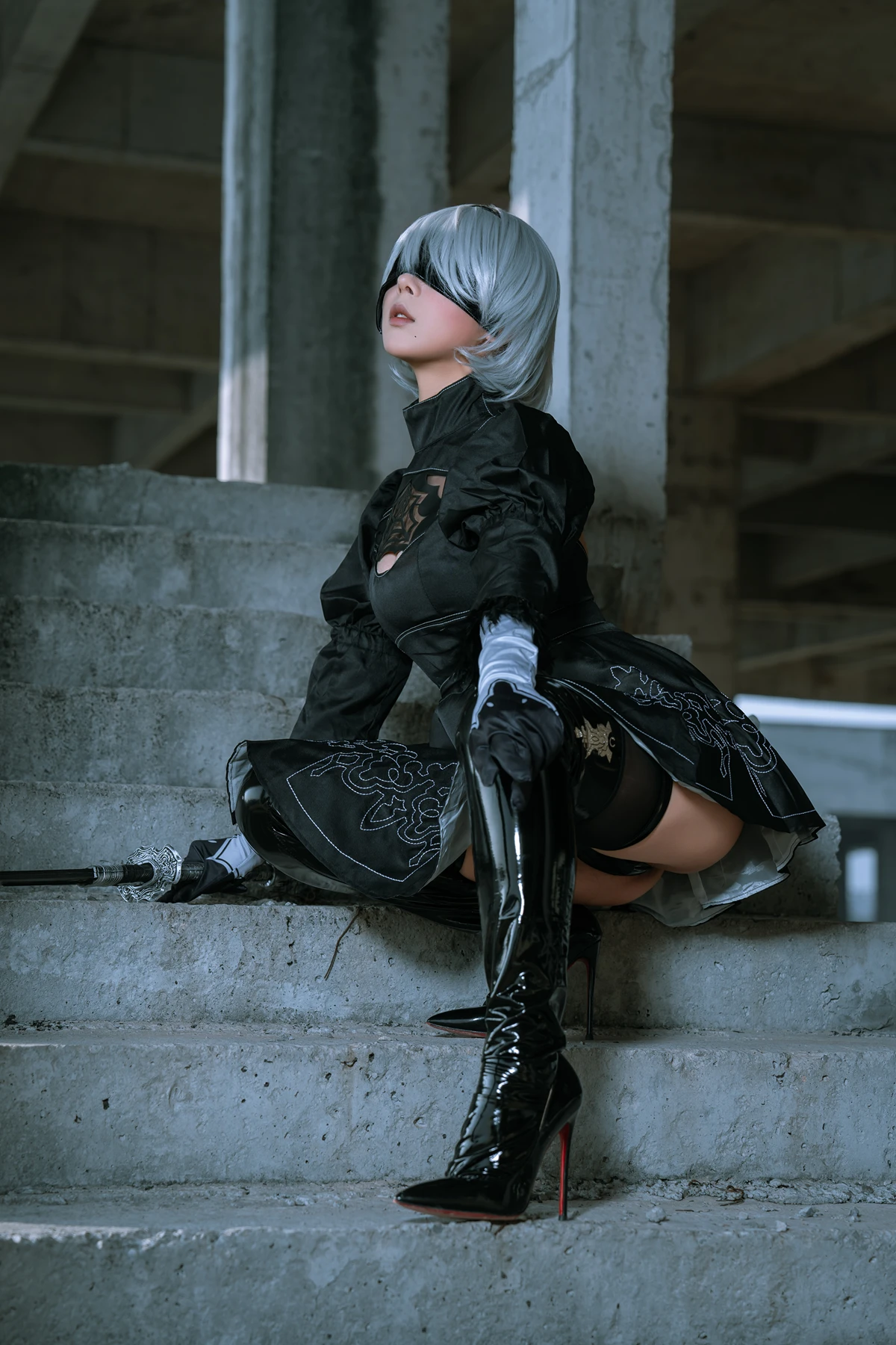 Cosplay 云溪溪Yunx1x1 & 奶桃 – 2B本 YoRHa No.2 Type B 下 Set.04