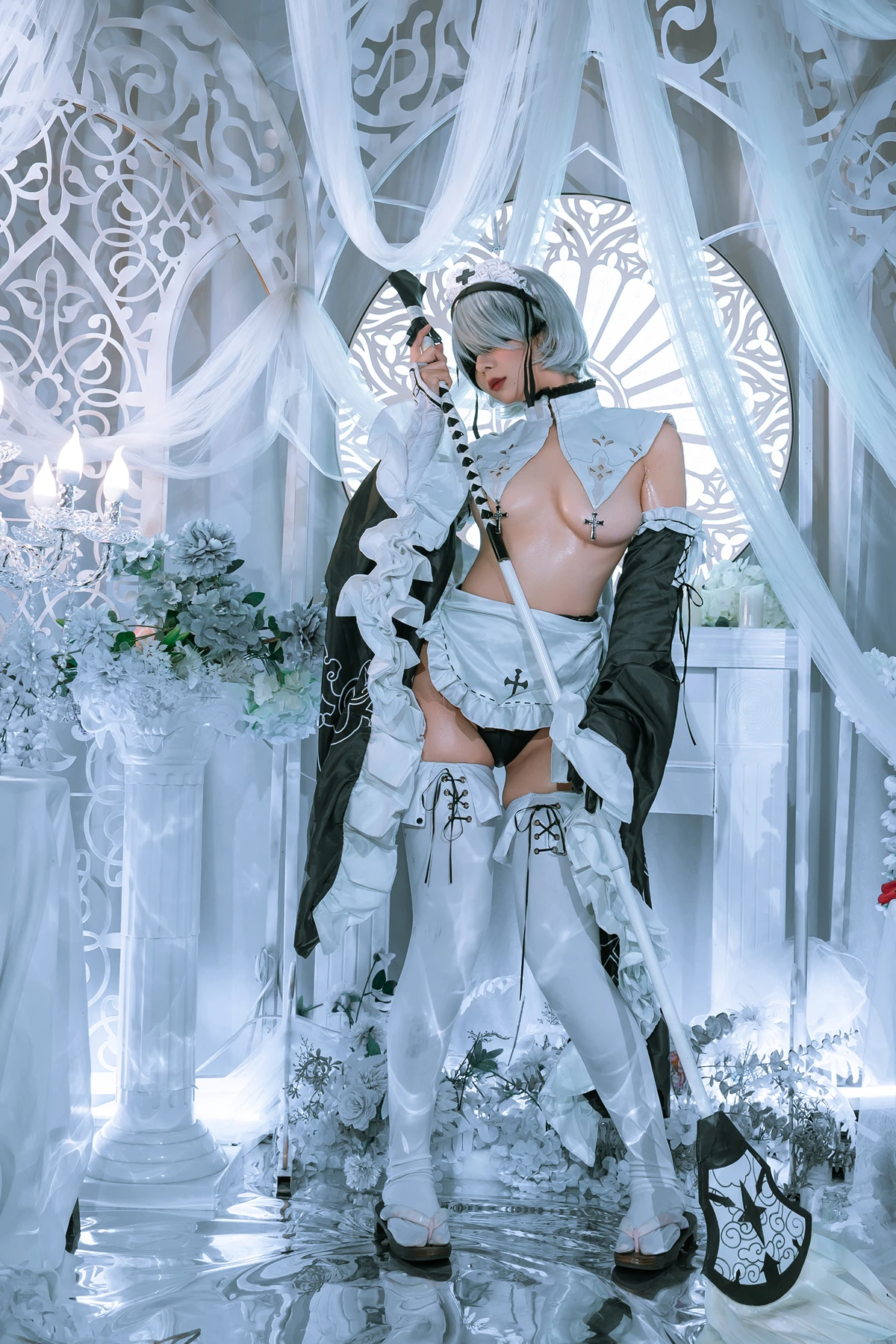 Cosplay 云溪溪Yunx1x1 & 奶桃 – 2B本 YoRHa No.2 Type B 上 Set.04