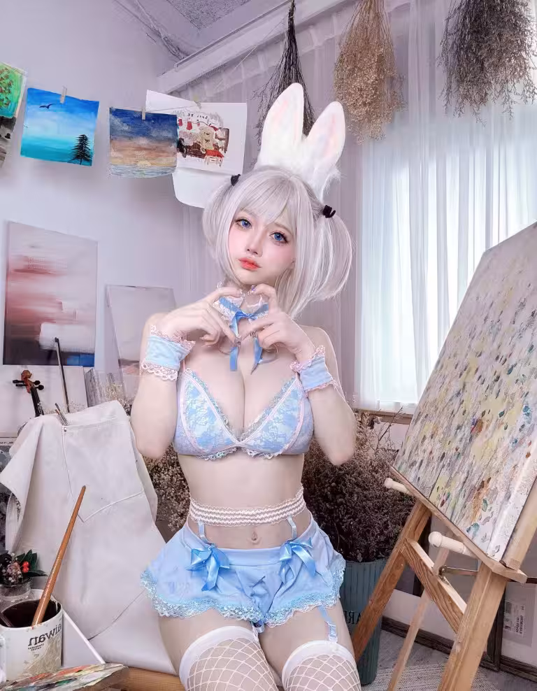 (Cosplay) 沖田凜花Rinka – 藍色兔子 (70P)