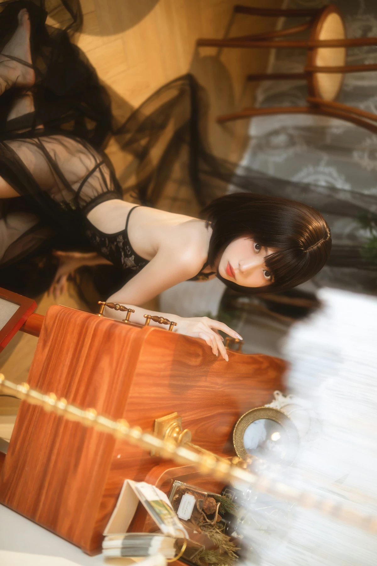 Cosplay 许岚LAN – 纯欲黑纱