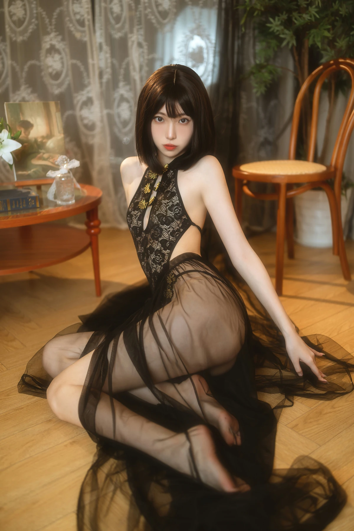 Cosplay 许岚LAN – 纯欲黑纱