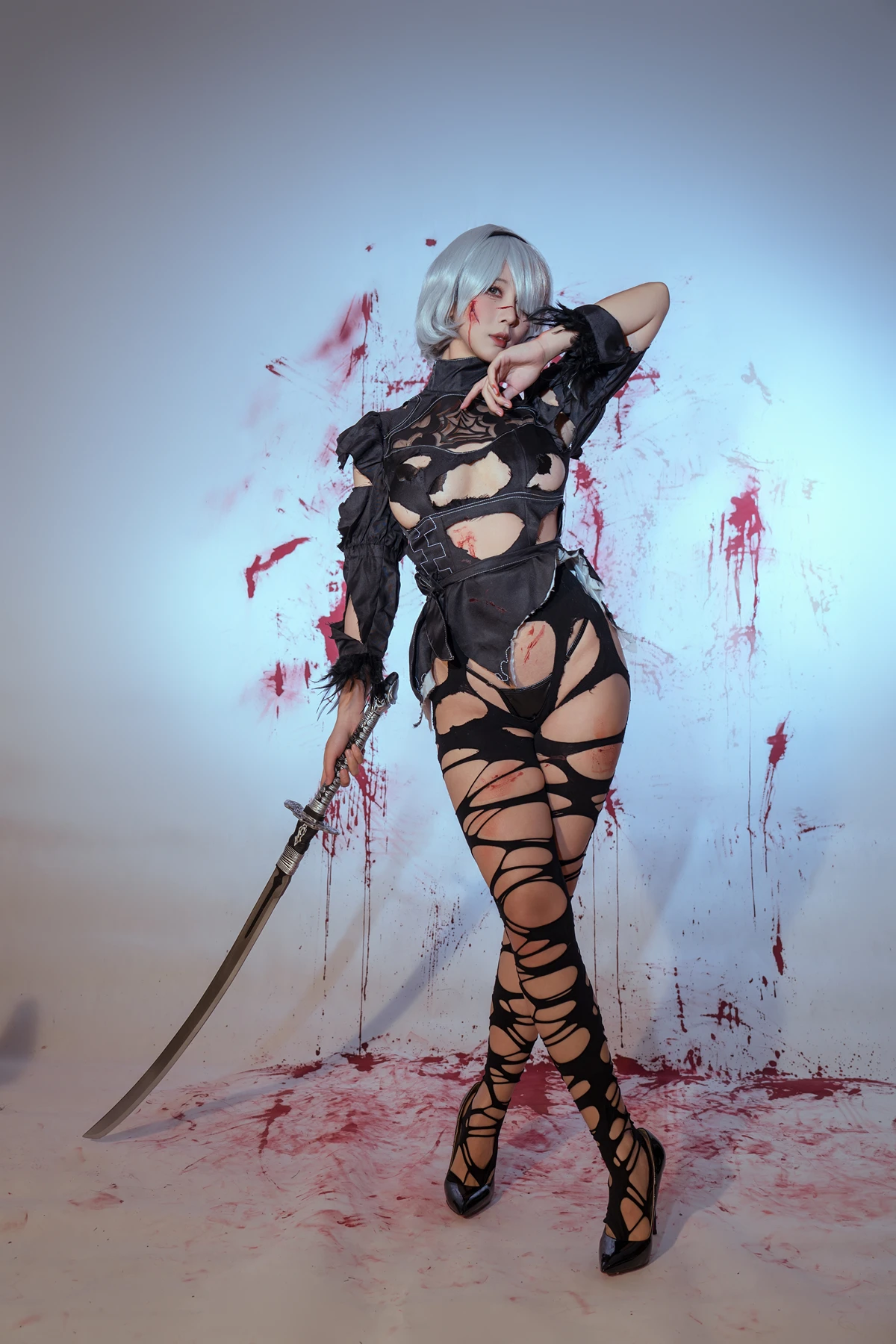 Cosplay 云溪溪Yunx1x1 & 奶桃 – 2B本 YoRHa No.2 Type B 下 Set.03(51P)