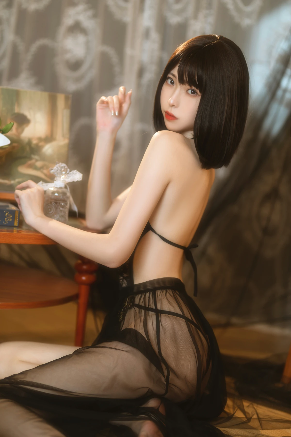 Cosplay 许岚LAN – 纯欲黑纱