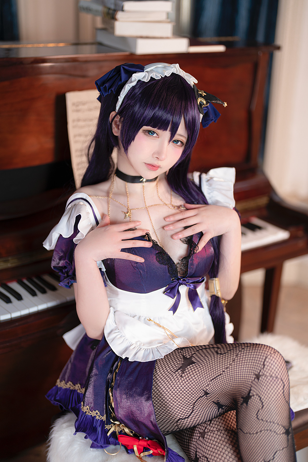 Cosplay 樱梨梨 莫娜女仆(35P)