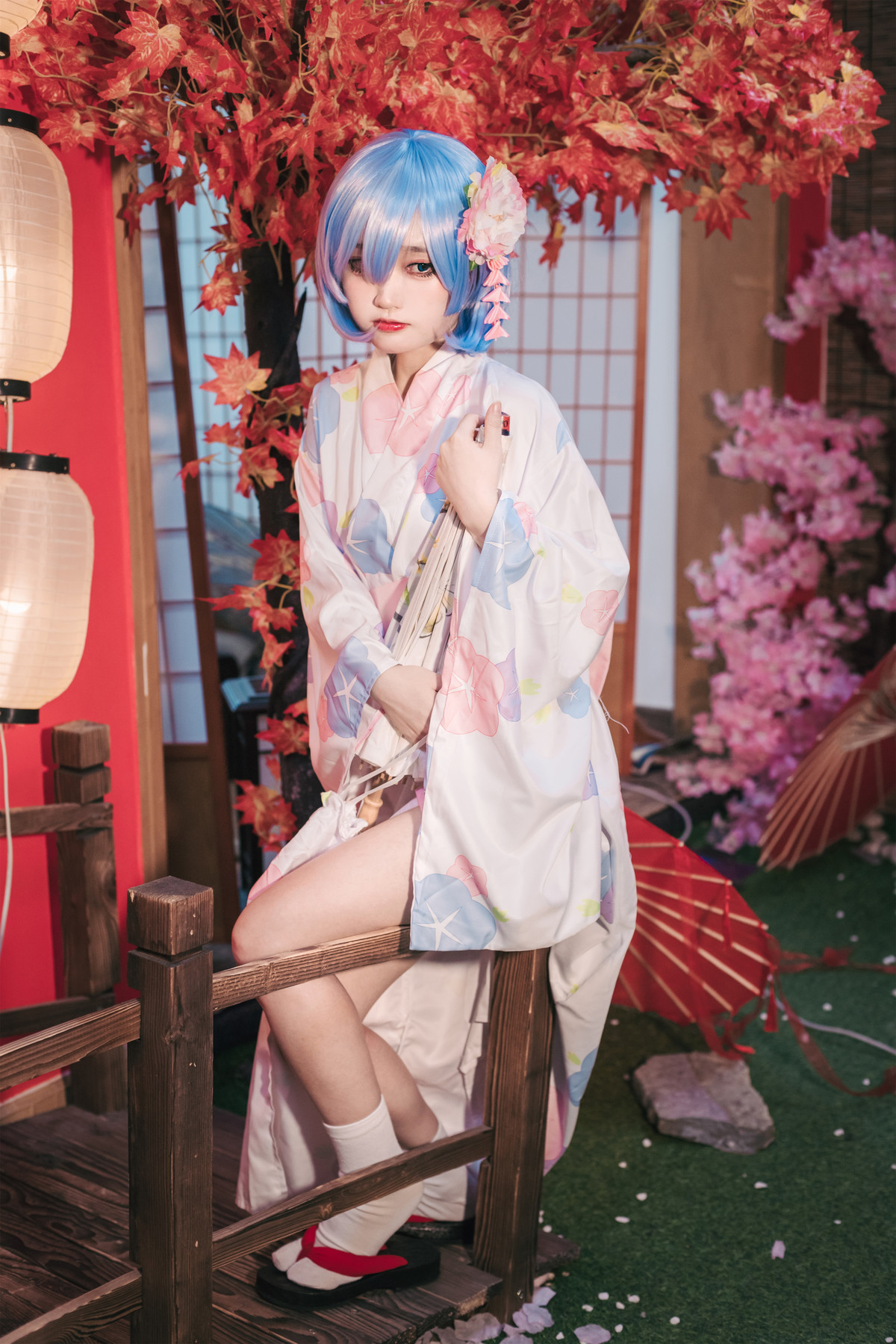 Cosplay 神沢永莉 蕾姆和风 Rem (レム)(48P)
