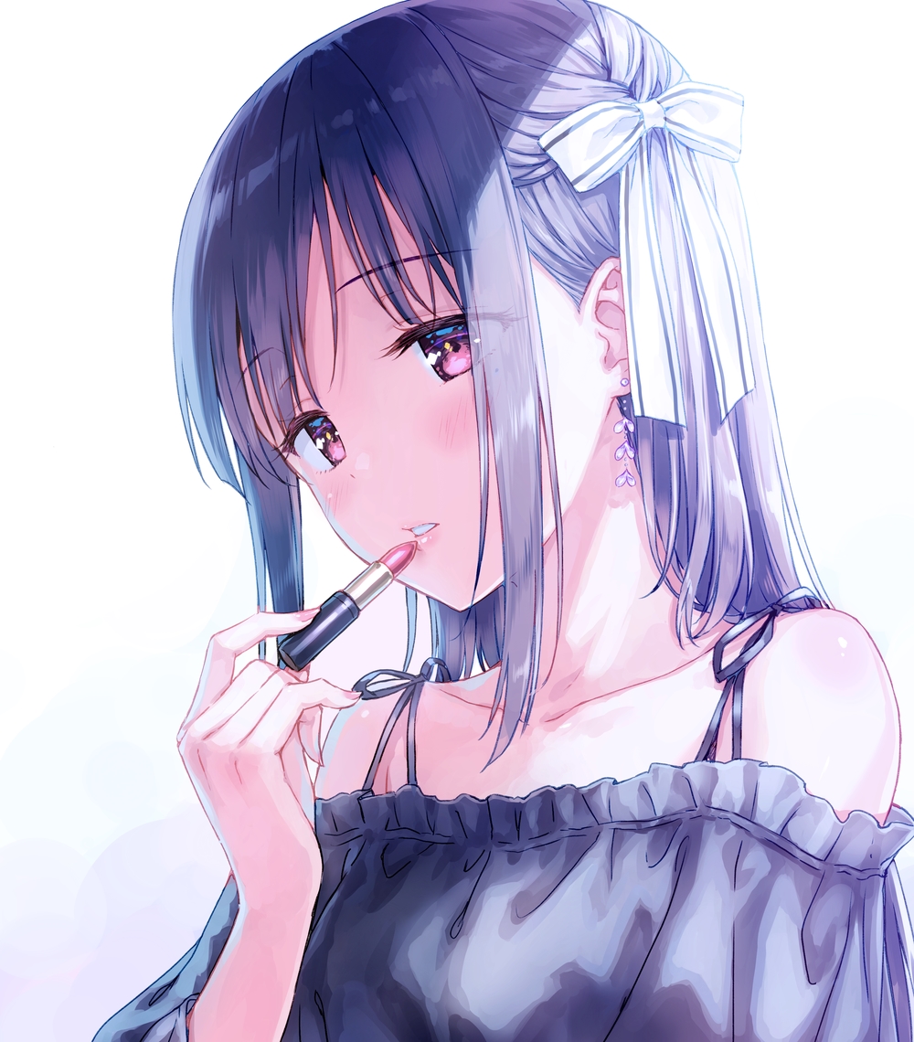 性感可爱动漫美少女半露香肩唯美图片