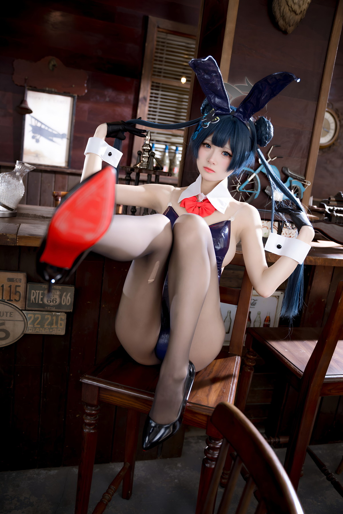 Cosplay 九柒喵 – 蔚蓝档案 龙华妃咲 兔女郎