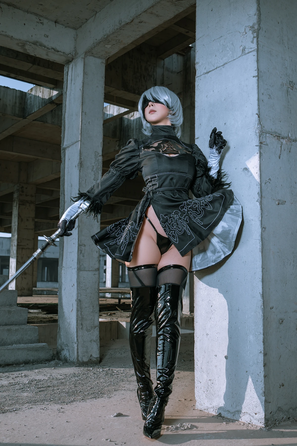 Cosplay 云溪溪Yunx1x1 & 奶桃 – 2B本 YoRHa No.2 Type B 下 Set.04