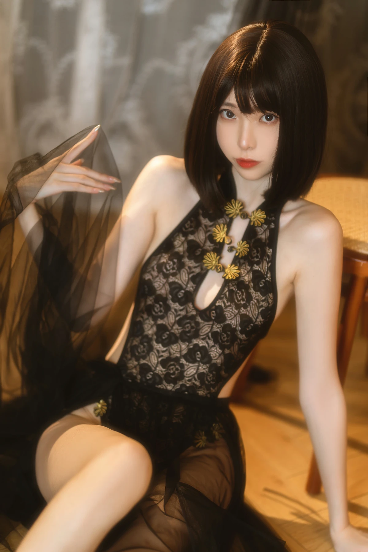 Cosplay 许岚LAN – 纯欲黑纱