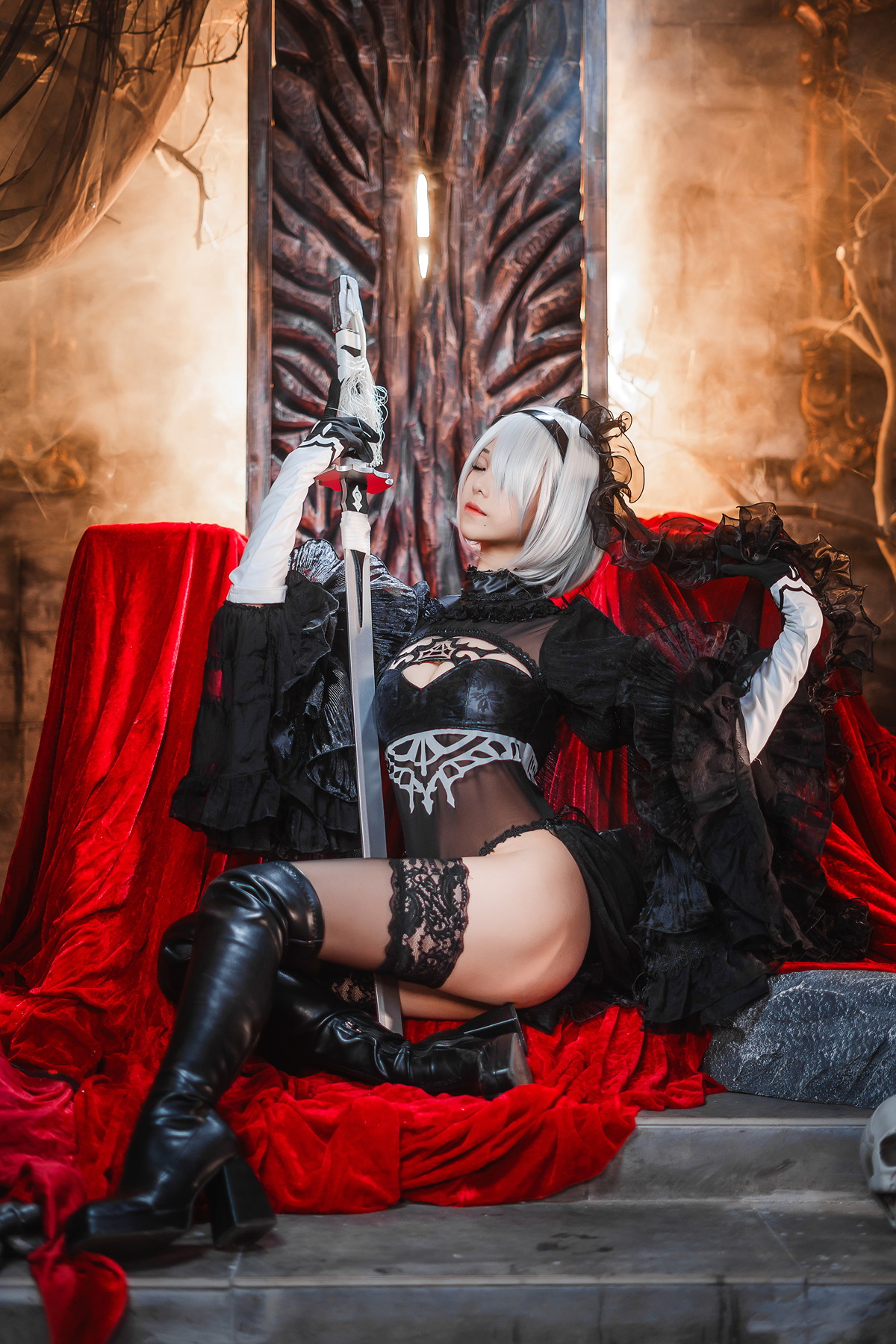 Cosplay 蜜汁猫裘Mizhimaoqiu 2B Nier:Automata Set.01(50P)