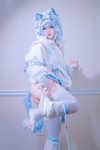 Cosplay 狐洛洛子 – 水色猫猫头