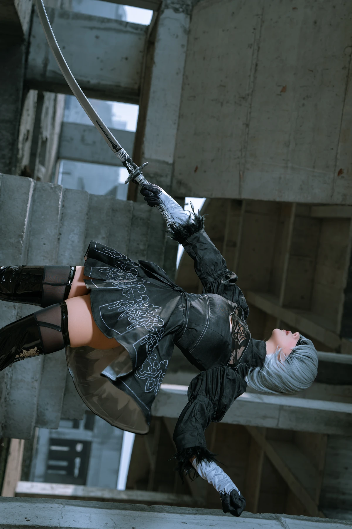 Cosplay 云溪溪Yunx1x1 & 奶桃 – 2B本 YoRHa No.2 Type B 下 Set.04