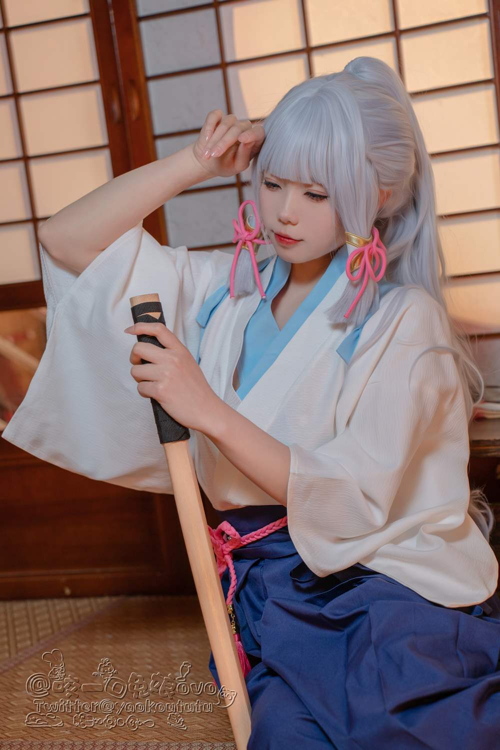 咬一口兔娘ovo (Yaokoututu) Cosplay Ayaka Kamisato – Genshin Impact