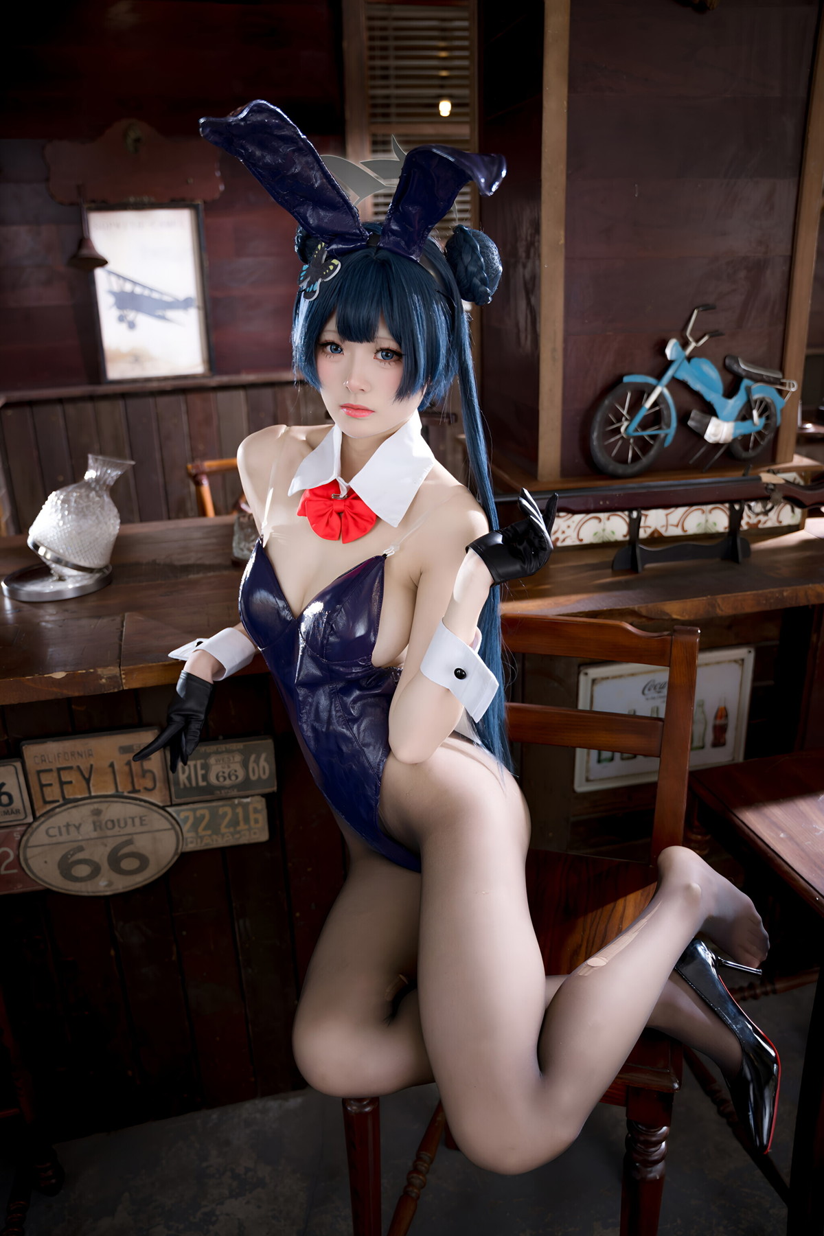 Cosplay 九柒喵 – 蔚蓝档案 龙华妃咲 兔女郎