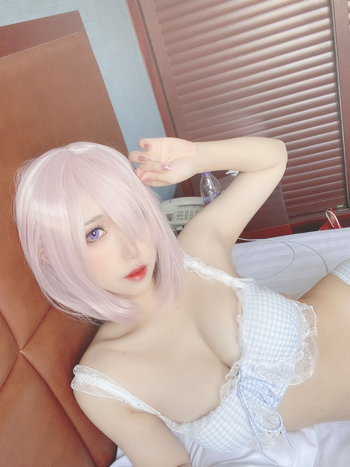 Coser@芋圆侑子 – 蓝格子小清新 (23P)
