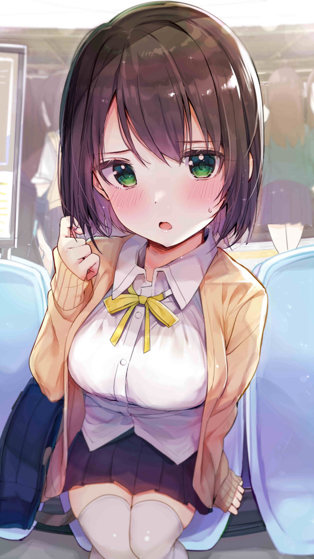 花海中的白裙动漫少女
