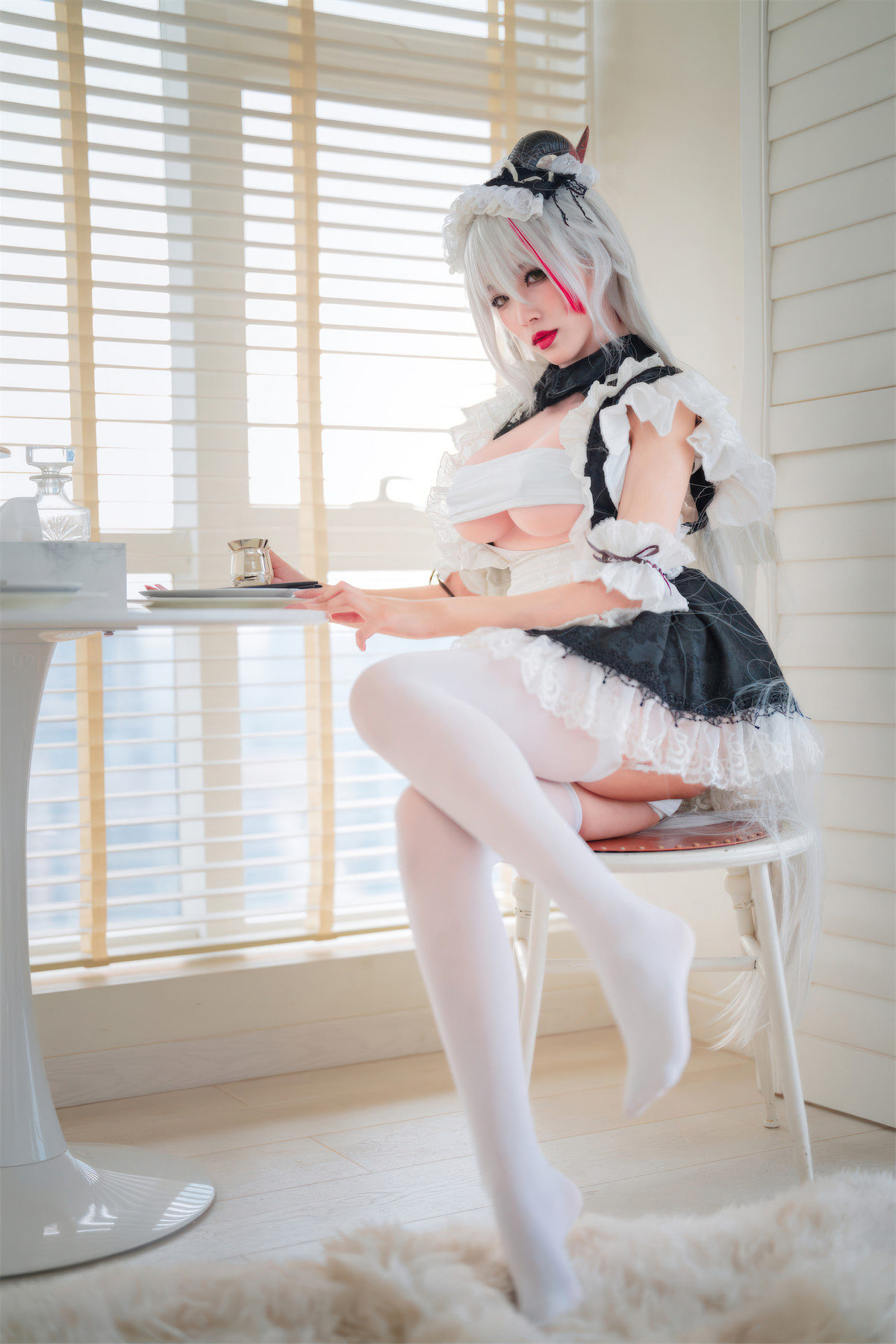 Cosplay 轩萧学姐 碧蓝航线 埃吉尔女仆(60P)