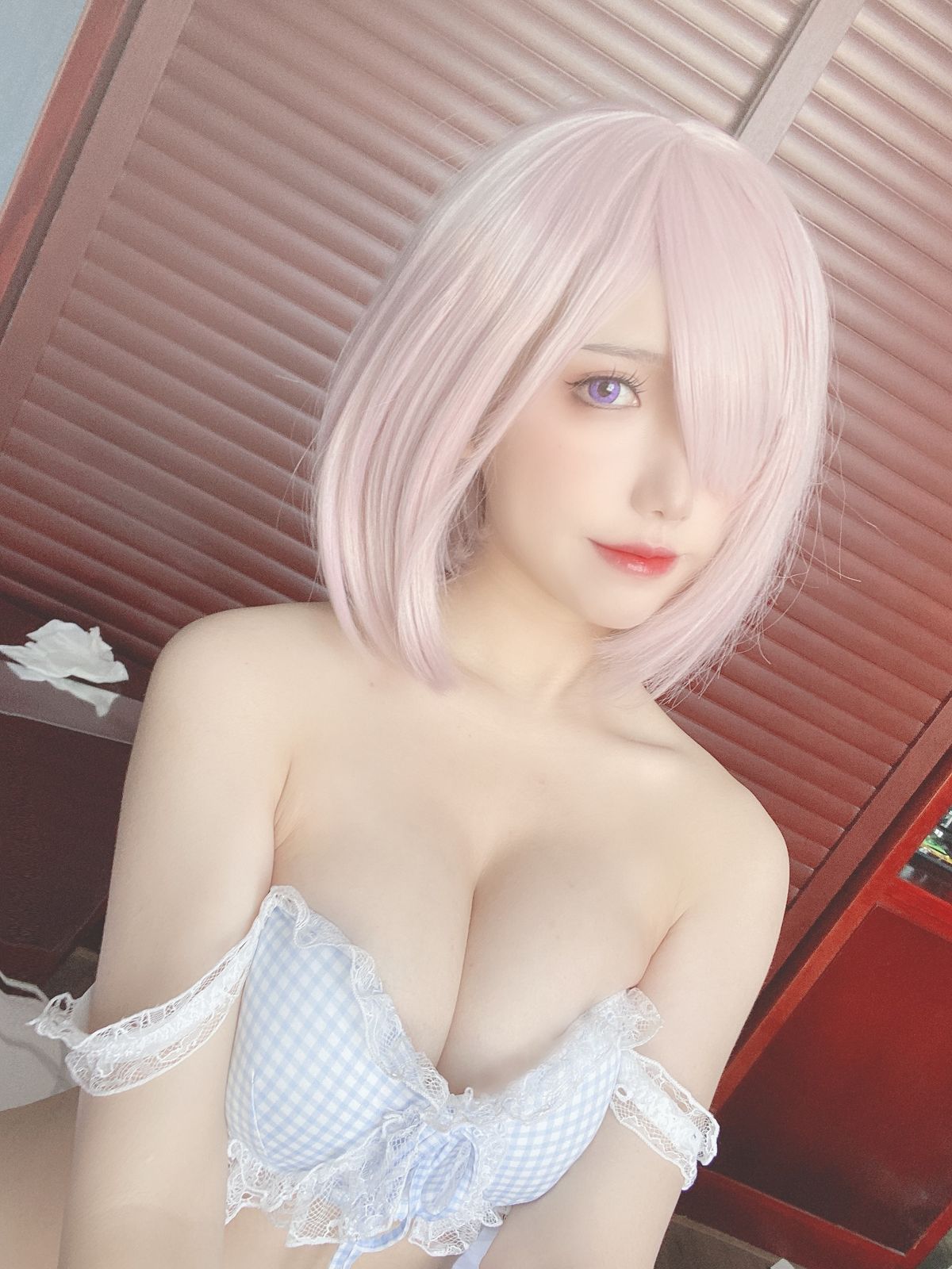 Coser@芋圆侑子 – 蓝格子小清新 (23P)