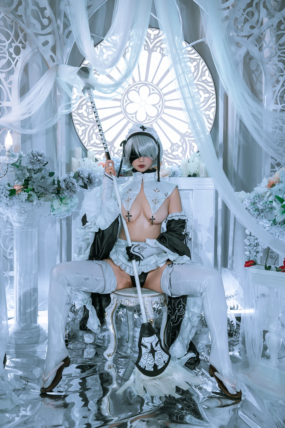 Cosplay 云溪溪Yunx1x1 & 奶桃 – 2B本 YoRHa No.2 Type B 上 Set.04