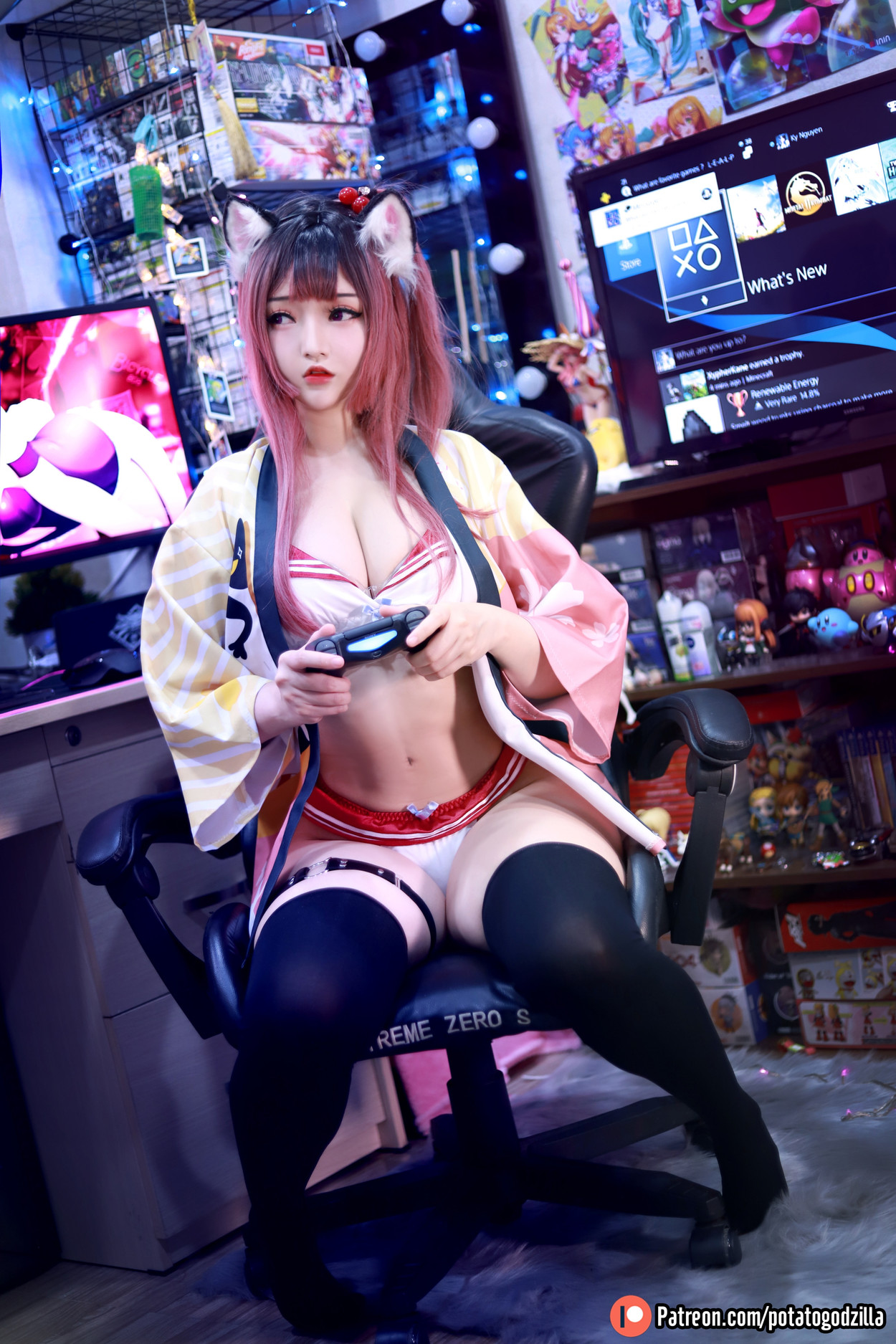 Cosplay Potato Godzilla Weeb Girl(54P)