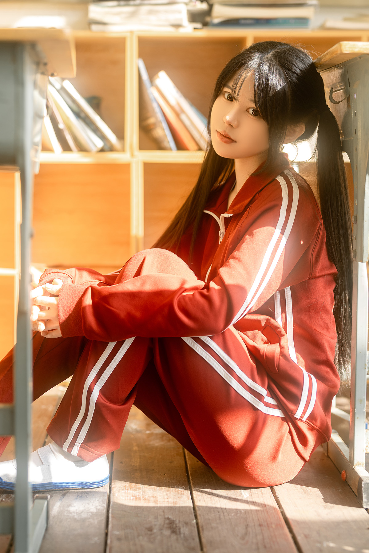 Cosplay Rua阮阮 课间阳光-红色校服(56P)